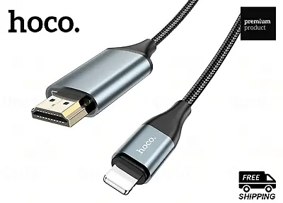 Hoco HDMI To IPhone/iPad 2M Cable UA15 - High-Quality Video And Audio Transfer • £19.99