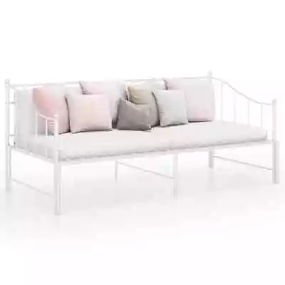 White Metal Pull-out Sofa Bed Frame 90x200 Cm Powder-coated • £167.80