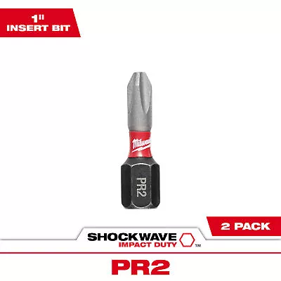 Milwaukee Shockwave Impact Duty Driver Bits 2-Pack 1in. Phillips #2 Model# • $2.99