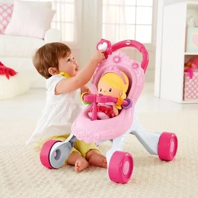 £48.95 • Buy Fisher-Price Princess Stroll-Along Musical Walker And Doll Stroller Gift Toddler
