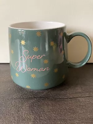 Habitat Super Woman Dark Green With Gold Stars Mug • £3.99