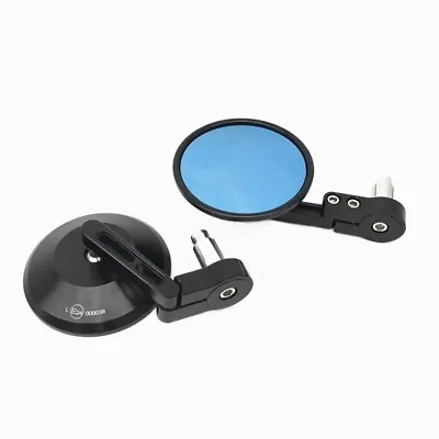 Universal CNC Round 7/8  Handle Bar End Motorcycle RearView Side Mirrors Offroad • $39.99
