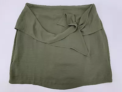 Mink Pink Skirt Draped Panel Sage Green Mini Fully Lined Womens Medium NWT • $12.15
