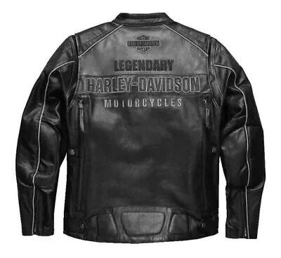 Harley Davidson Motorcycle Men's VOTARY Color Blocked Black Leather Jacket • $260