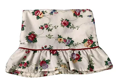 1 Vintage Floral Pillowcase Std Ornamentation Ruffle Opening Pink Shabby Chic • $12.78