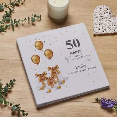 £26.99 • Buy Personalised Large Linen 50th Birthday Photo Album With Presents PLL-25