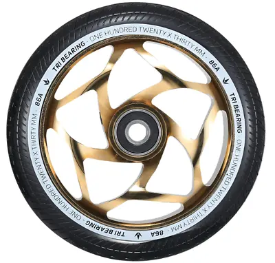 ENVY TRI- BEARING PRO SCOOTER WHEEL - 120mm X 30mm  - GOLD/BLACK • $44