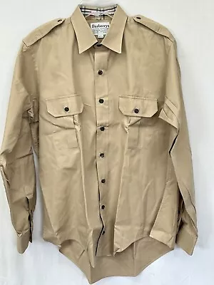 Burberry Khaki Button-Up Mens Size L As Is • $25