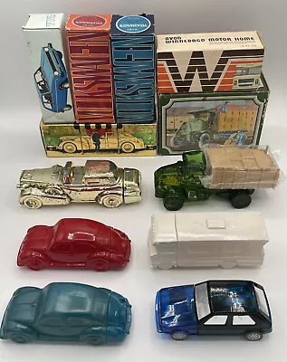 AVON Car Shaped Glass Cologne Decanters. Volkswagen Cadillac Winnebago Vintage • $30