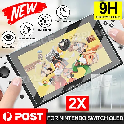 2x Tempered Glass Screen Protector Film Guard For Nintendo Switch OLED Console • $5.95