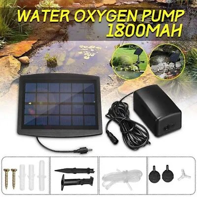 $34.99 • Buy 2 Air Stone Aerator Pond Water Oxygenator Solar Powered Oxygen Pump Fish AU