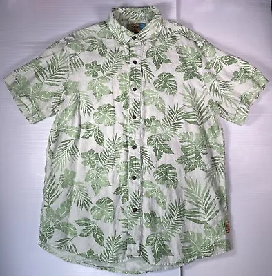 Margaritaville Men’s Hawaiian BBQ Shirt - Jimmy Buffett Palm Leaf Button Up Sz L • $16.99