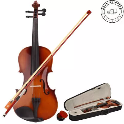 New Hot Sale 4/4 Acoustic Violin Set + Case + Bow + Rosin Natural ColorUS Stock • $56.22