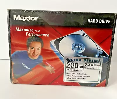 Maxtor DiamondMax 200GB Hard Drive 7200 RPM 8MB Cache Ultra ATA/133 PC/Mac NEW • $31.38