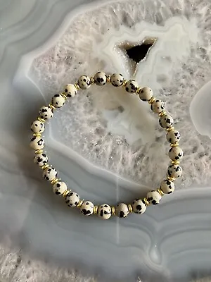 Dalmatian Gemstone Bracelet 6mm By “Lola & Lily Rose” 🌹 • £10