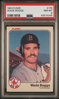 1983 Fleer Wade Boggs #179 PSA 8 NM-MT Boston Red Sox HOF • $10