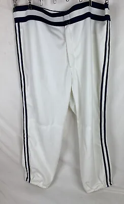 Vintage Baseball Pants XL Majestic White Navy Stripes Uniform Deadstock 70s • $29.96