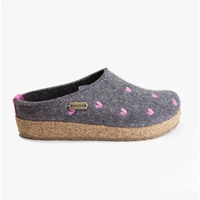 Haflinger 741031-46 CUORICINI Womens Lightweight Felt Comfort Clogs Grey • £77.99