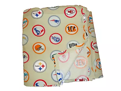 Pottery Barn Pb Teen Football Nfc Nfl Tan Red Orange (1) Twin Flat Sheet 66x88 • $26.40