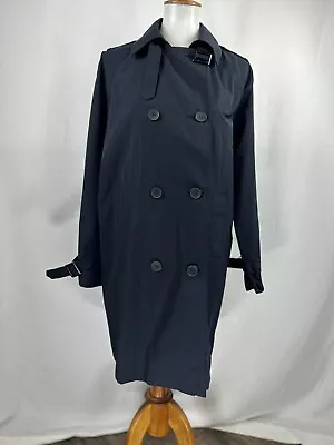 Extra Large Zara Outerwear Long Navy Blue Polyester Jacket Nylon Spring Wear • $30