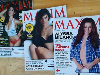 MAXIM Lot Of Three Back Issues Oct Nov 2012/July/August 2013 • $5