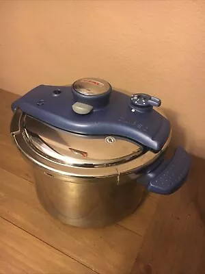 $65 • Buy T-FAL Clipso  Stainless Steel Pressure Cooker 6L INOX 18-10 Blue Made In France 