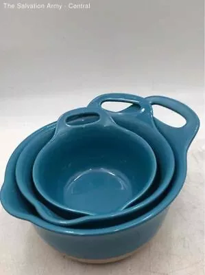 Rachael Ray Blue Melamine Round Shape Mixing Bowl With Handles Set Of 3 Piece • $14.49