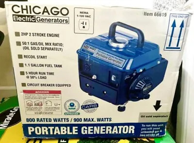 Chicago Electric  PORTABLE GENERATOR - 900 Watts Max/800 Running Watts • $399