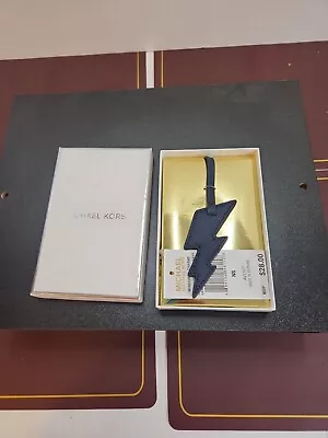 Michael Kors NAVY Leather Lightning Bolt Purse Charm New With Box • $12