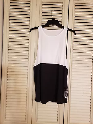 PINK Victoria's Secret Black & White Colorblock Tank Top Women's Size Medium • $10.99