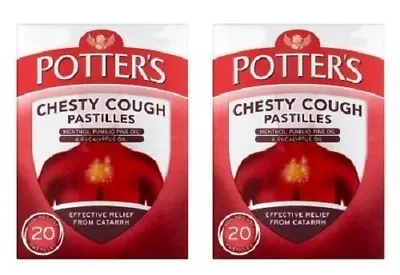£6.99 • Buy Potter's Catarrh Pastilles Chesty Cough Potters  Non-Drowsy  20 Pastilles X 2