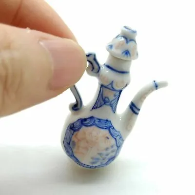 Miniature Traditional White Blue Chinese Ceramic Porcelain Teapot - TP005 • $5.95