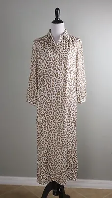 J.CREW $148 Button Up Front Midi Shirt Dress In Bold Leopard Print Size 6 • $34.99