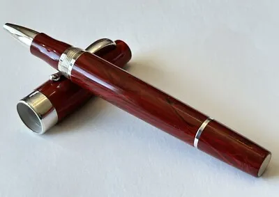 Montegrappa Classica Red Resin & Sterling Silver Rollerball Pen • $295