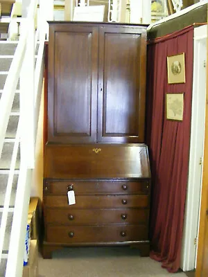 Good Quality Antique Provincial Oak Bureau Bookcase • £1795