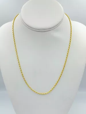 14k Yellow REAL GOLD Cable Link Chain Necklace 2mm  20”/24   CHI28 - CHI27 • $246.99