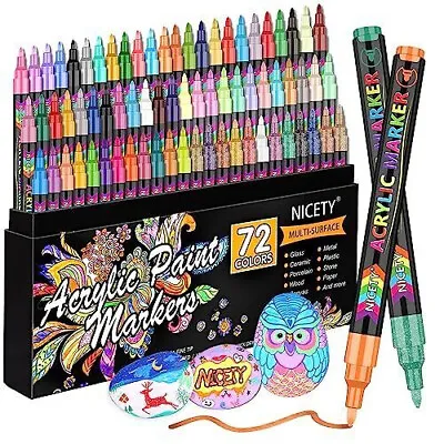 Acrylic Paint Pens Set - 72 Colours Paint Markers For Rock Markers For Adults • £22.97