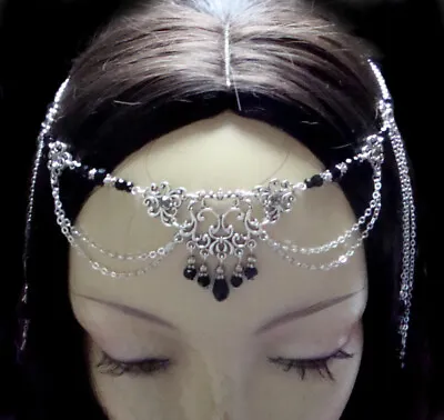 ^v^ Headwear *filigree * Gothic *circlet * Medieval * Tiara *black *black Diamond^v^ • £33.75
