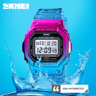 SKMEI Women Digital Watch Multifunction Waterproof Ladies Watches Gradient 1622 • $16.54