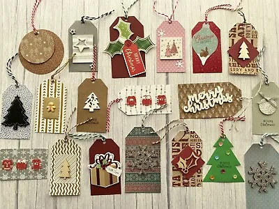 £3.45 • Buy 10 Mixed Handmade Christmas Gift Tags - Random Selection Xmas Tags With Twine