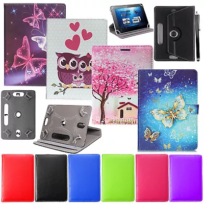 360°ROTATION UNIVERSAL LEATHER STAND CASE COVER For All 10 10.1 TabTablets • £4.99