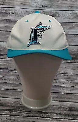 Vintage Florida Marlins Mens Snapback Hat Plain Logo Teal White Youngan Hat Co • $28