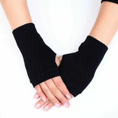 £3.99 • Buy 1 Pair Cashmere Fingerless Arm Warm Winter Gloves Hand Long Warmer Mittens UK