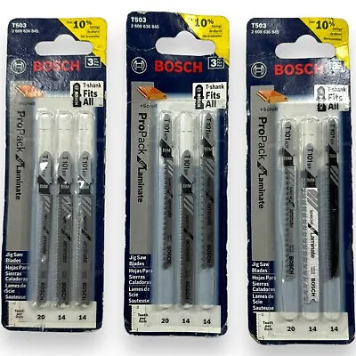 Lot Of 3 Bosch T503 3 Piece Hardwood/Laminate Flooring T-Shank Jig Saw Blade Set • $10.42