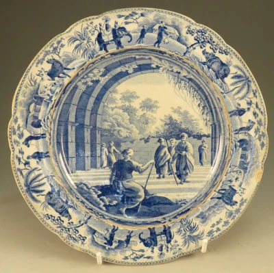 £36 • Buy Antique Pottery Pearlware Blue Transfer Spode Caramanian Side Plate 1810