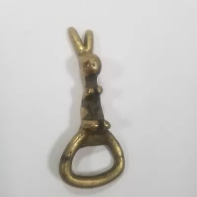 Briar Hare Rabbit Easter Bottle Opener Hand Held Solid Metal Bar Gold Colored • $12.97