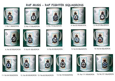 Raf Mugs.raf Vintage Badge Mugs.fighter Squadrons.new.bnib • £7.99