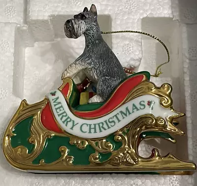 Danbury Mint  Santa’s Helper  Miniature Schnauzer Ornament 1st Annual 2006 • $22.99