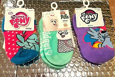 Infant Toddler Girls My Little Pony Pets Socks 3pk Size 5-6 1/2 (A8) • $10