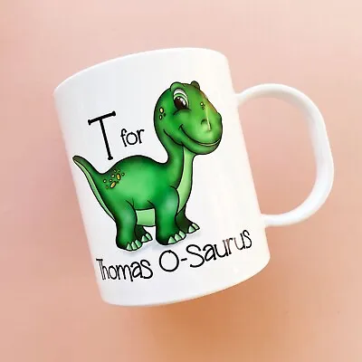 £10.99 • Buy Children's Personalised Dino Cartoon Alphabet Cup, Plastic BPA Free